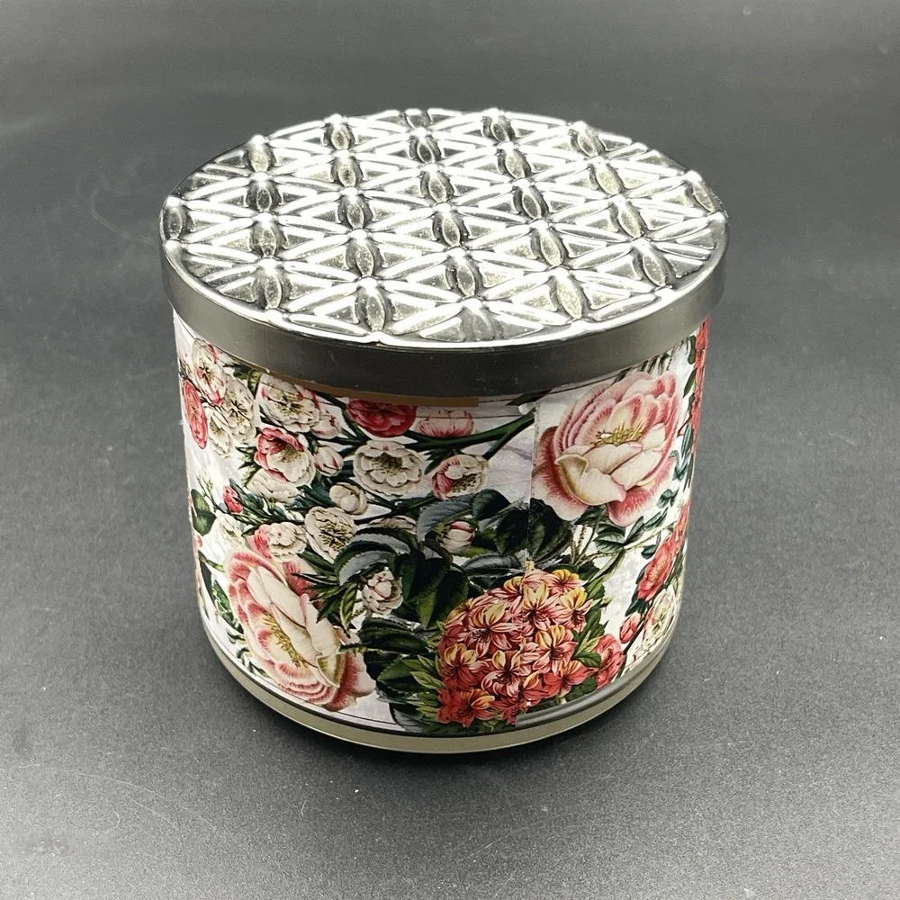 Bath‎ & Body Works Peach Bellini 3 Wick Candle Floral Lid 14.5 oz - Picture 5 of 6
